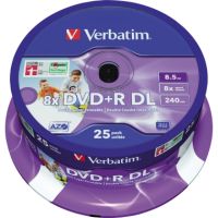 Verbatim DVD+R 43667 8x 8,5GB DIN lang 240Min. Spindel 25 Stück
