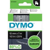 DYMO Schriftbandkassette D1 S0720600 12mmx7m weiß auf transparent