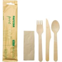 PAPSTAR Besteckset Pure 88243 Holz