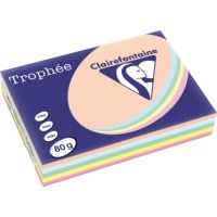 Clairefontaine Tropheé Papier/1703C rosa/gelb/grün/blau/lachs 80g 5 x 100 Blatt