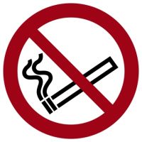 Hinweisschild Rauchen verboten Durchmesser 10cm selbstklebend Folie
