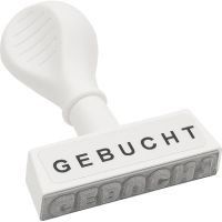 WEDO Textstempel GEBUCHT 19312 45mm Kunststoff weiß