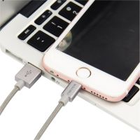 nevox USB-Kabel LC-1530 Nylon 2m silbergrau