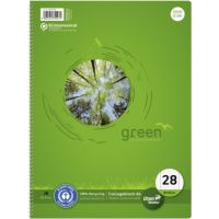 Ursus Green Collegeblock A4 80 Blatt, kariert mit Rand links und rechts, Liniatur 28, klimaneutrale Herst