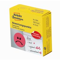 Avery Zweckform Etikett Gesicht 3859 19mm rot 250 St./Rolle