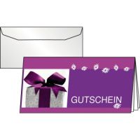 sigel Gutschein-Faltkarten Excitement, mit Innendruck DIN lang (2/3 A4), 220 g,10 Stück