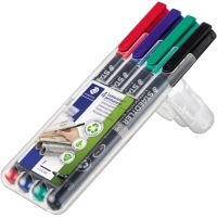 STAEDTLER Folienstift Lumocolor 318 WP4 permanent F fein 0,6mm sortiert 4 Stück