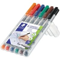 STAEDTLER Folienstift Lumocolor 315 WP6 non-permanent M mittel 1mm sortiert 6 Stück