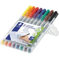STAEDTLER Folienstift Lumocolor 316 WP8 non-permanent F fein 0,6mm sortiert 8 Stück