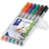 STAEDTLER Folienstift Lumocolor 311 WP6 non-permanent S superfein 0,4mm sortiert 6 Stück