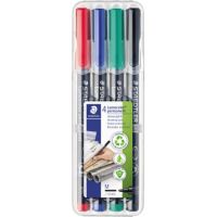 STAEDTLER Folienstift Lumocolor 317 WP4 permanent M mittel 1mm sortiert 4 Stück