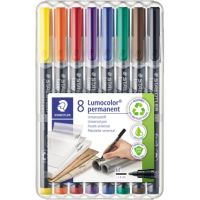 STAEDTLER Folienstift Lumocolor 317 WP8 permanent M mittel 1mm sortiert 8 Stück