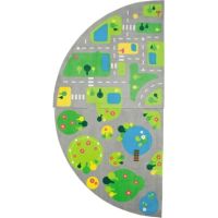 Teppich Viertelkreis Stadt 150x150cm