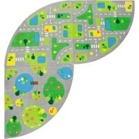 Teppich Viertelkreis Stadt 150x150cm