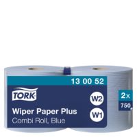 Tork Putztuch 130052 2lagig 23,5cmx255m 750Bl. blau 2 Rl./Pack.
