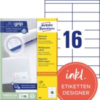 Avery Zweckform Universaletikett 3665 105x33,8mm weiß 1.600 Stück