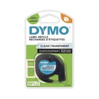 DYMO Schriftbandkassette LetraTag S0721530 12mmx4m schwarz auf transparent