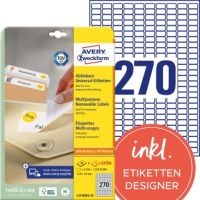Avery Zweckform Etikett L4730REV-25 17,8x10mm weiß 8.100 Stück