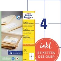 AVERY Zweckform Recycling Etiketten/LR3483 weiß Inhalt 400 Stück