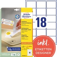 Avery Zweckform Etikett L6025REV-25 63,5x46,6mm weiß 540 Stück
