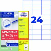 Avery Zweckform Etikett 6605 70 x 37 mm 1.200 + 360 Stück gratis