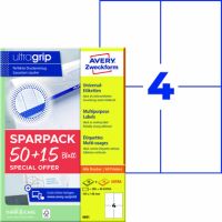 Avery Zweckform Etikett 6601 105 x 148 mm 200 + 60 Stück gratis