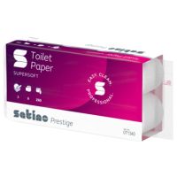 Satino Toilettenpapier 071340 Prestige 3-lagig hochweiß 250 Blatt 8 St./Pa
