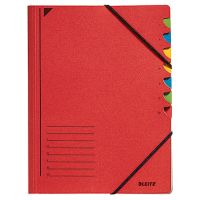 Leitz Ordnungsmappe 39070025 DIN A4 7Fächer farbig Karton rot