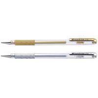 Pentel Gel-Tintenroller Hybrid Gel Grip Met. K118, silber
