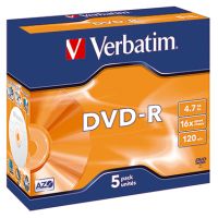Verbatim DVD-R 43519 16x 4,7GB 120Min. Jewelcase 5 Stück