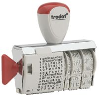 trodat Wortbandstempel Classic 1117 54340 8x7x2cm silber/lichtgrau/rot