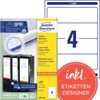 Avery Zweckform Ordneretiketten L6061-100 breit/kurz 192 x 59 mm weiß 400 Stück