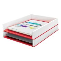 Leitz Briefkorb WOW 53611026 DIN A4 PS weiß/rot