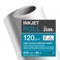 Clairefontaine Plotterrolle 2598C leicht beschichtet 610 mm x 45 m 120g weiß