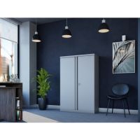Phoenix Stahlschrank SCL1491GGK 2Türen 3Böden gr/gr Schlüssel