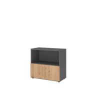 Hammerbacher Regal FlexWall Türen 2OH graphit/asteiche