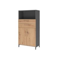 Hammerbacher Kombischrank FlexWall 4OH Sockel graphit/asteiche