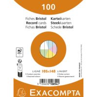 Exacompta Karteikarte 10854E A6 liniert sort. 100St.