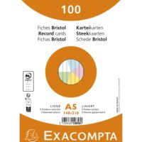 Exacompta Karteikarte 10858E A5 liniert sort. 100St.