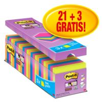 Post-it Haftnotiz Super Sticky 654SE24P 76x76mm sort. 24 Stück
