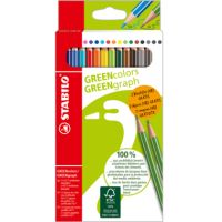STABILO Buntstift GREENcolors D/87-2450 sort 12+2St
