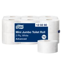 Tork Toilettenpapier Mini Jumbo Soft 120280 weiß 2-lagig 12 Rollen