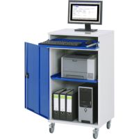 RAU Computerschrank 650x520x1185mm mobil l.gr/e.bl