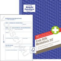 Avery Zweckform Meldeblock Erste Hilfe 312 A5 50 Blatt