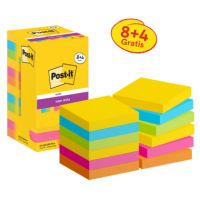 Post-it Haftnotiz 654-SSCARN-P8+4 76x76mm 90Bl farbig 12 Stück