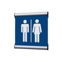 Showdown Türschild 15,5x15,5cm Damen/Herren bl