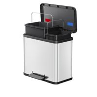 Hailo Mülleimer Öko duo PLus L 0630-200 17+9l Edelstahl