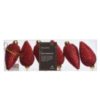 DECORIS 028572 Decoris Zapfen Mix rt 6St