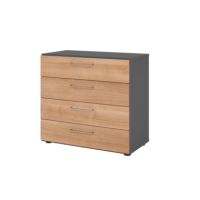 Hammerbacher Regal 2OH 4Schübe gp/Nussbaum