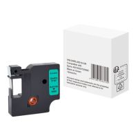 Schriftband wie Dymo S0720590 12mmx7m schwarz auf grün